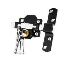 Concise Home 50mm Double Long Throw Gate Lock 5 Keys Garden Locking Both Sides