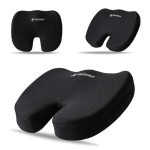 EDS Memory Foam Seat Cushion Office Chair Cushion Breathable Seat Pads Orthopedic Chair Cushion For Car Seats Desk Gaming And Computer Chairs Non-Slip Coccyx Cushion Washable Removable Cover Black