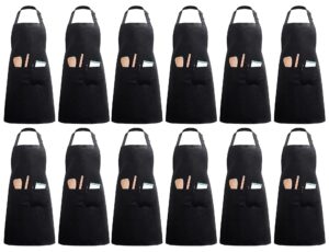 InnoGear Aprons 12 Pcs Chef Aprons with 2 Pockets Unisex Adjustable Men Aprons Women Aprons for Home Kitchen