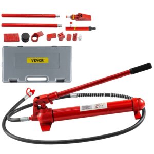 VEVOR 12 Ton Porta Power Kit 2m (78.7 inch) Oil Hose Hydraulic Car Jack Ram Autobody Frame Repair Power Tools for Automobile Repairing and Hydraulic Equipment Constructio