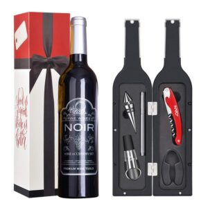 Wine Accessories Gift Set - 5 Pcs Deluxe Wine Opener Bottle Corkscrew Kit