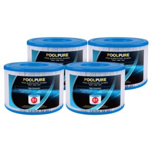 POOLPURE 4 Pack Type S1 Replacement PureSpa Filter for Easy Set Pool Cartridges