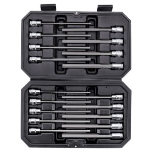 Amazon Basics 0.95 cm Drive Long Hex Bit Socket Set