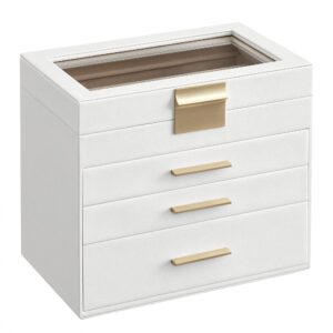 SONGMICS Jewellery Box with Glass Lid