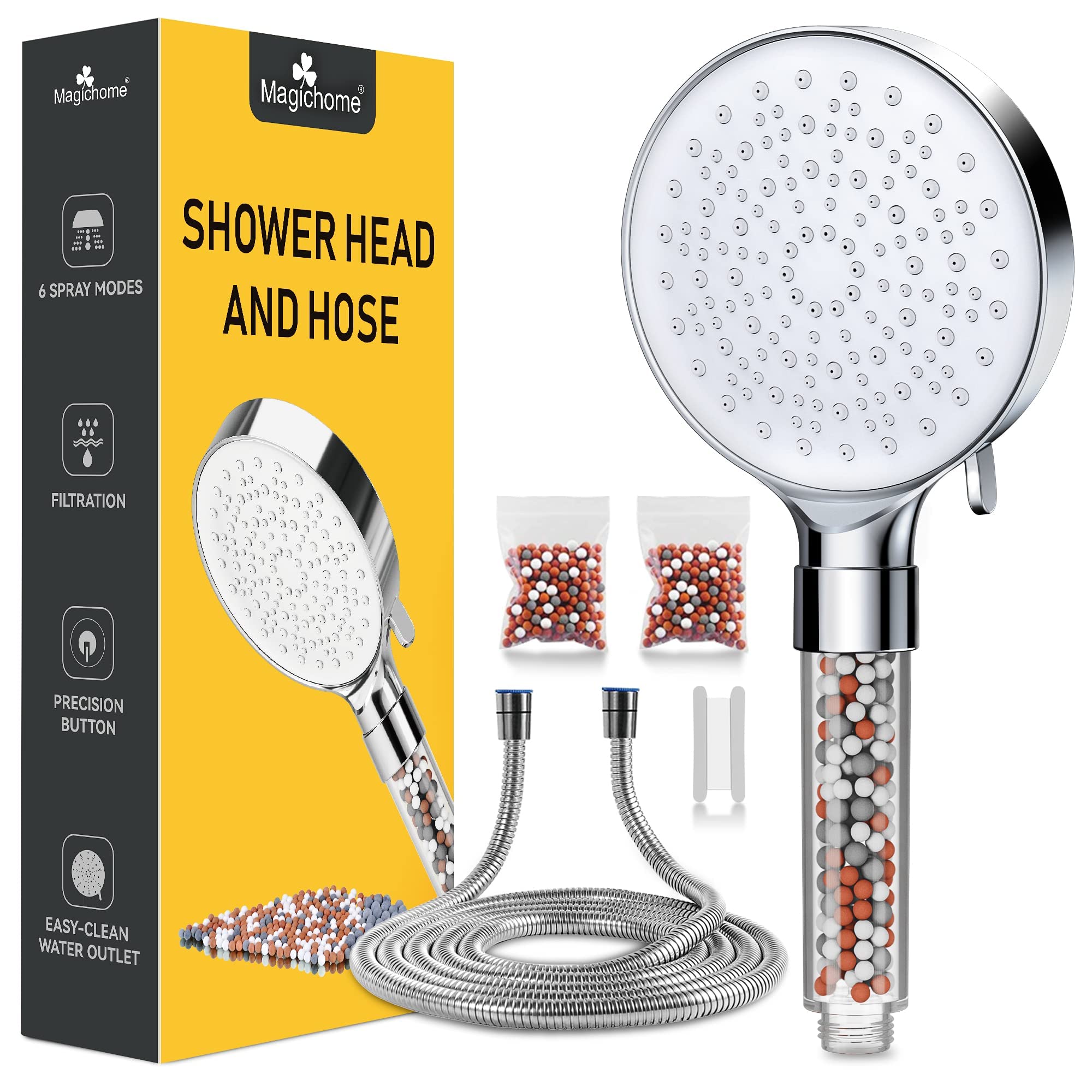 Shower Head and Hose, Magichome Newest 6 Modes High Pressure Keystone 4