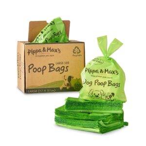 Dog Poo Bags with Tie Handles by Pippa & Max (500) - Extra Strong Dog Walking Poop Bags