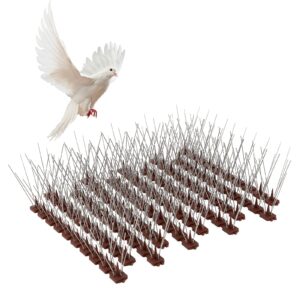 Xakay Bird Spikes Stainless Steel Pigeon Spikes Anti Climb Wall Fence Spikes Cat Deterrent Repellent Spikes for Roofs and Windows