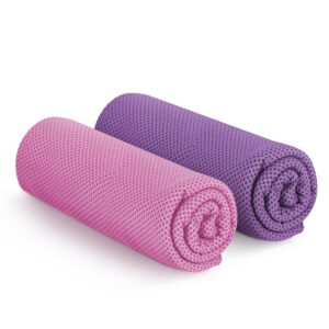 KAYMAN 2 Pack Cooling Ice Neck Towel Soft Breathable MicroFibre Removing Sweat & Quick Drying Ideal for Yoga