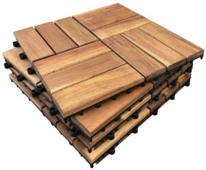 CLICK-DECK 12 Slat Hardwood Decking Tiles - Patio