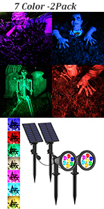 2 Pack Color Solar Spotlights Separate