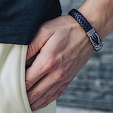 infinity leather bracelet for men magnetic clasp gift birthday fathers day