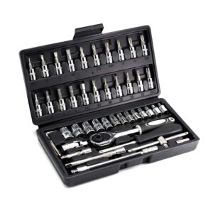 LUOWAN 46 Piece 1/4 Inch Drive Socket Set&Tool Sets
