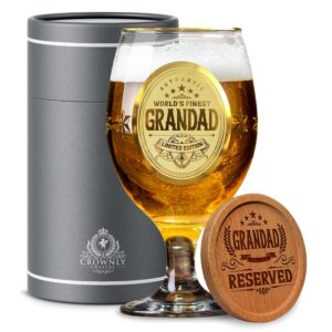 Kies®Gift Gold Grandad Gifts Best Personalised Beer Glass Beer Gifts for Men Grandad Birthday Gifts Grandad Gifts from Grandchildren Beer Glasses Christmas Gifts Presents for Grandad Populer Gifts