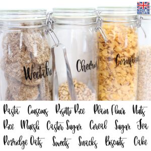 BS 1 x Custom Personalised Home Organisation Name Labels Stickers | PANTRY JARS | STORAGE BINS | BOTTLES | CONTAINERS | BOXES | Custom Edit | Hinch | Many Sizes | 24 Colours | Upto 14 characters
