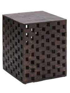 Amazon Aware Outdoor Recycled Chequered Wood Stool And Plant Stand