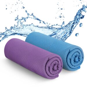 KAYMAN 2 Pack Cooling Ice Neck Towel Soft Breathable MicroFibre Removing Sweat & Quick Drying Ideal for Yoga