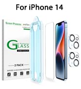 amFilm OneTouch Designed for iPhone 14 Pro Max 6.7'' Glass Screen Protector, [2 Pack] Easiest to ...