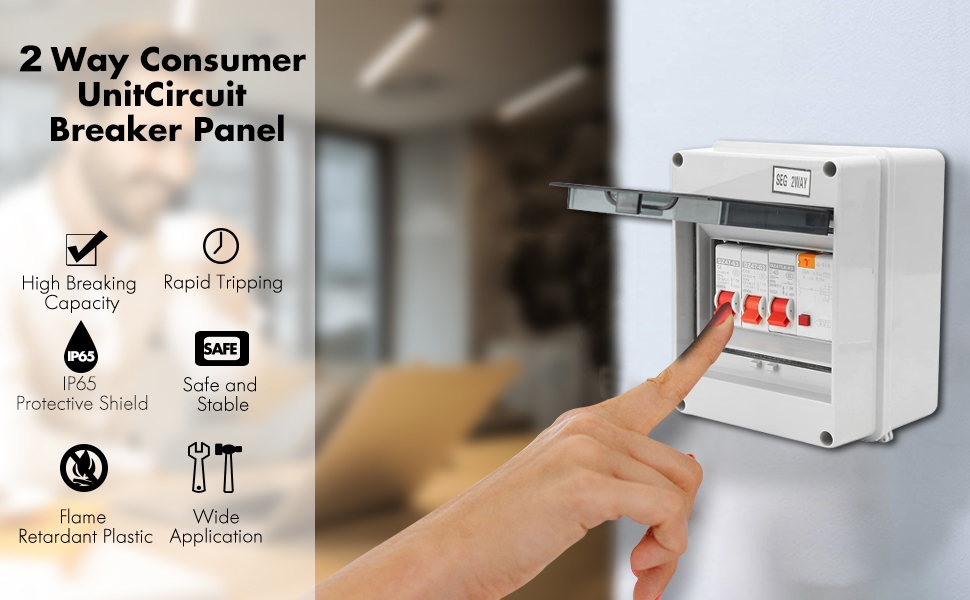 2 Way Consumer Unit Box Circuit Breaker Panel