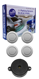 DMS400 - White Micro Audio Parking Sensor Kit by Dolphin Automotive