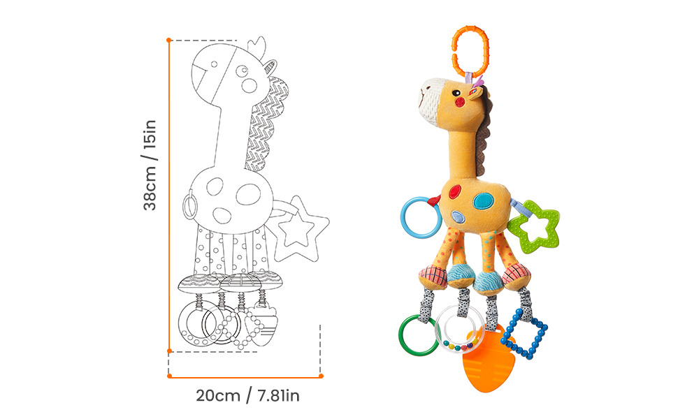 Colorful Animal Bell Soft Baby Sensory Rattles Toys