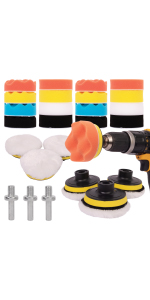 GADLANE Car Polishing Pads for Drill 25PCS Buffer Drill Attachment Works with M10 Drills, Cordless