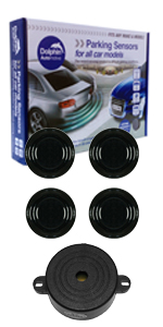DMS400 - Gloss Black Micro Audio Parking Sensor Kit by Dolphin Automotive