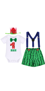 Baby Boy Watermelon Birthday Outfit