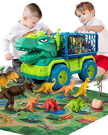 TEMI Dinosaur Toys for Kids with Activity Play Mat & Trees, Educational Realistic Dinosaur Figure...