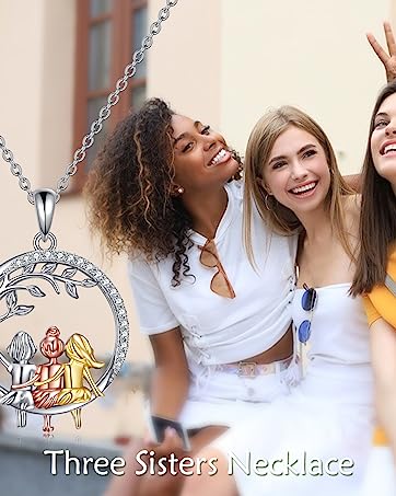 Moon Dangle Earrings for Women, 925 Sterling Silver Drop Dangly Earrings Sisters Design Hypoaller...