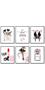 pink canvas fashion art wall decor pink wall art makeup room decor pink canvas wall art wall poster