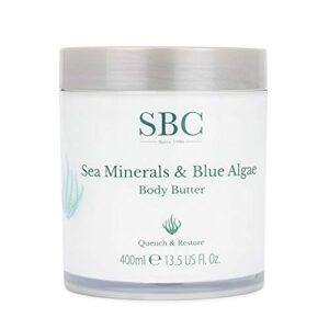 SBC Skincare Sea Minerals & Blue Algae Body Butter - 400ml | Hydrating Body Lotion With Hyaluronic Acid | Body Butter For Men And Women | Vegan Friendly Body Moisturiser | Body Cream For Dry Ski