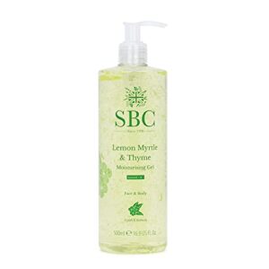 SBC Skincare Lemon Myrtle and Thyme Moisturising Gel - 500ml | Gel Moisturiser For Oily Skin | Face And Body Moisturiser | Face Serum | Oil Control Moisturiser | Vegan Friendly
