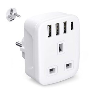 5 In 1 UK to European Plug Adapter