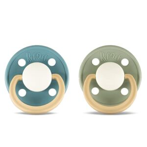 Rebael Fashion Natural Rubber Round Pacifier Size 2 - Baby 6M+ (2-Pack) - RainyPearlyLion/CloudyPearlyLio