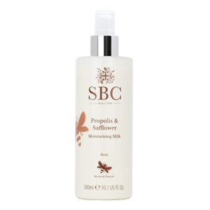 SBC Skincare Propolis & Safflower Moisturising Milk - 300ml | Lightweight Body Lotion For Dry Skin | Moisturising Body Milk With Vitamin E | Gentle Body Lotion For All Skin Types