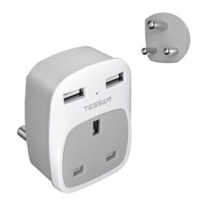 UK to India Plug Adapter with 2 USB