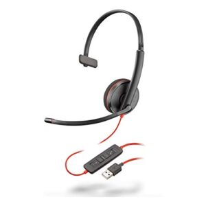 Plantronics - Blackwire 3210 USB-A Wired Headset - Single-Ear (Mono) with Boom Mic - Connect to PC/Mac via USB-A - Works with Teams