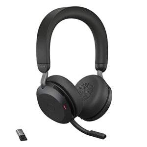 Jabra Evolve2 75 Wireless PC Headset with 8-Microphone Technology - Dual Foam Stereo Headphones with Advanced Active Noise Cancellation