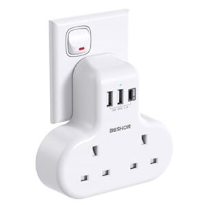 Double Plug Extension with 3 USB (1 USB-C)