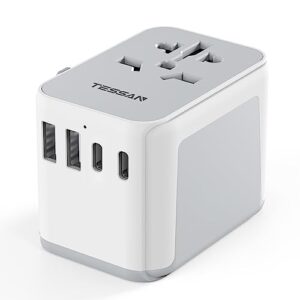 TESSAN Universal Travel Adapter Worldwide with 2 USB C and 2 USB A Ports