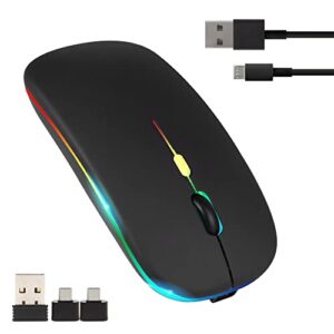 Wireless Mouse for Laptop With 2 USB A to USB C Adapter