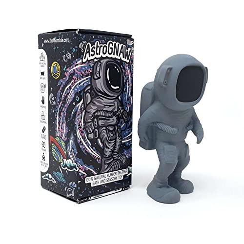 AstroGNAW (Grey) Astronaut Natural Rubber Baby Toy for Teething