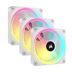 CORSAIR iCUE LINK QX120 RGB 120mm Magnetic Dome RGB Fans - Triple Fan Starter Kit with iCUE LINK System Hub - White