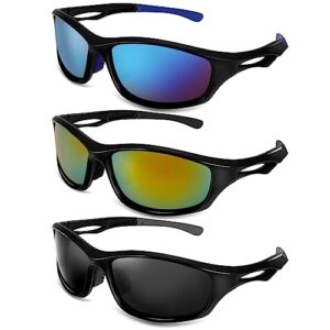 Firtink 3 pieces Polarized Sports Sunglasses