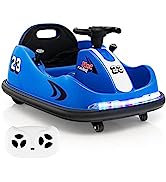 GYMAX Electric Go Kart, 6V Battery Powered Car with Remote Control, Music, Slow Start & Safety Be...