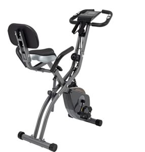 Folding Exercise Bike with 10-Level Adjustable Magnetic Resistance | Upright and Recumbent Foldable Stationary Bike is The Perfect Workout Bike for Home Use for Men