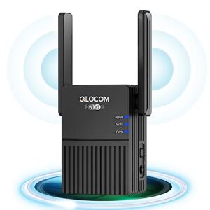 QLOCOM 2024 Newest WiFi Extender Booster 300Mbps WiFi Extender 2.4GHz WiFi Booster for Home Up to 2200 Sq.ft