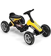 GYMAX Children Pedal Go Kart, Kids Racing Go Cart with Adjustable Seat and Non-slip Wheels, Outdo...