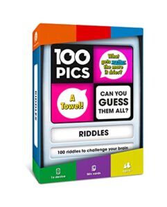100 PICS Riddles Travel Card Game - Family Brain Teasers