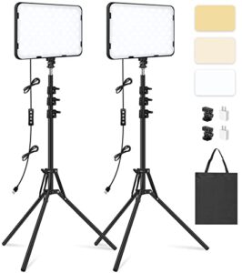 2 Pack LED Video Light with 63'' Tripod Stand